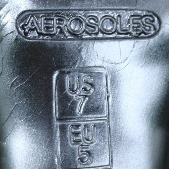 Aerosoles Black Fabric Criss Cross Open Toe Elastic Sling Back 3" Heels Sz 7 - Picture 7 of 7